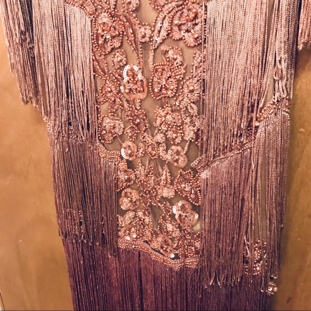 ASOS A Star is Born embellished fringe rose dress - Picture 4 of 8
